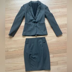 Express Gray Blazer and Skirt Set